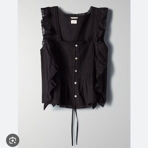 Aritzia Wilfred Black Delacroix Tank with Lace
